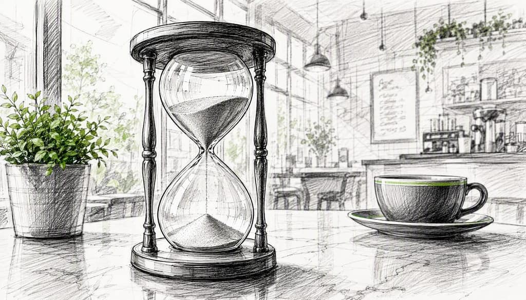 Hourglass measuring time passing