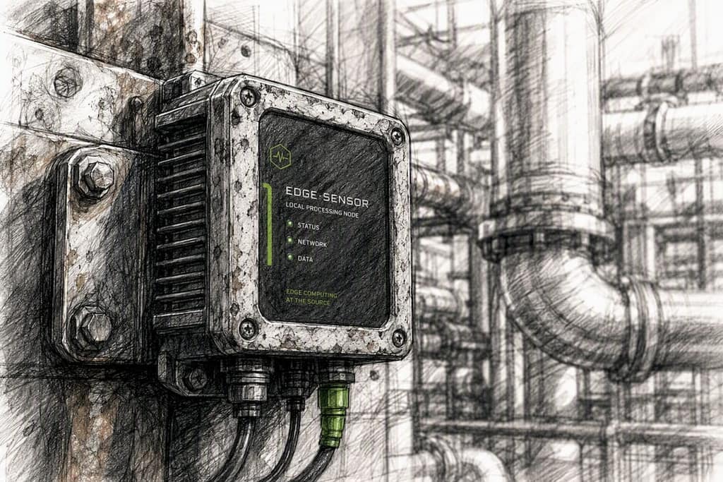 Industrial edge sensor on factory machinery