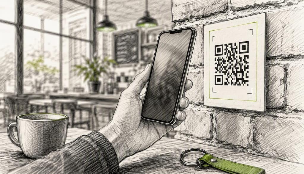 Hand scanning QR code for WhatsApp opt-in
