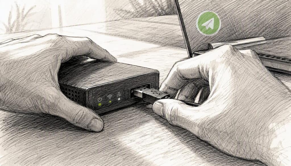 Hands unplugging USB cable near laptop
