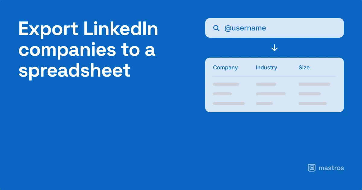 Export LinkedIn companies to a spreadsheet