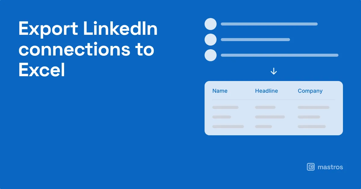 Export LinkedIn connections to Excel