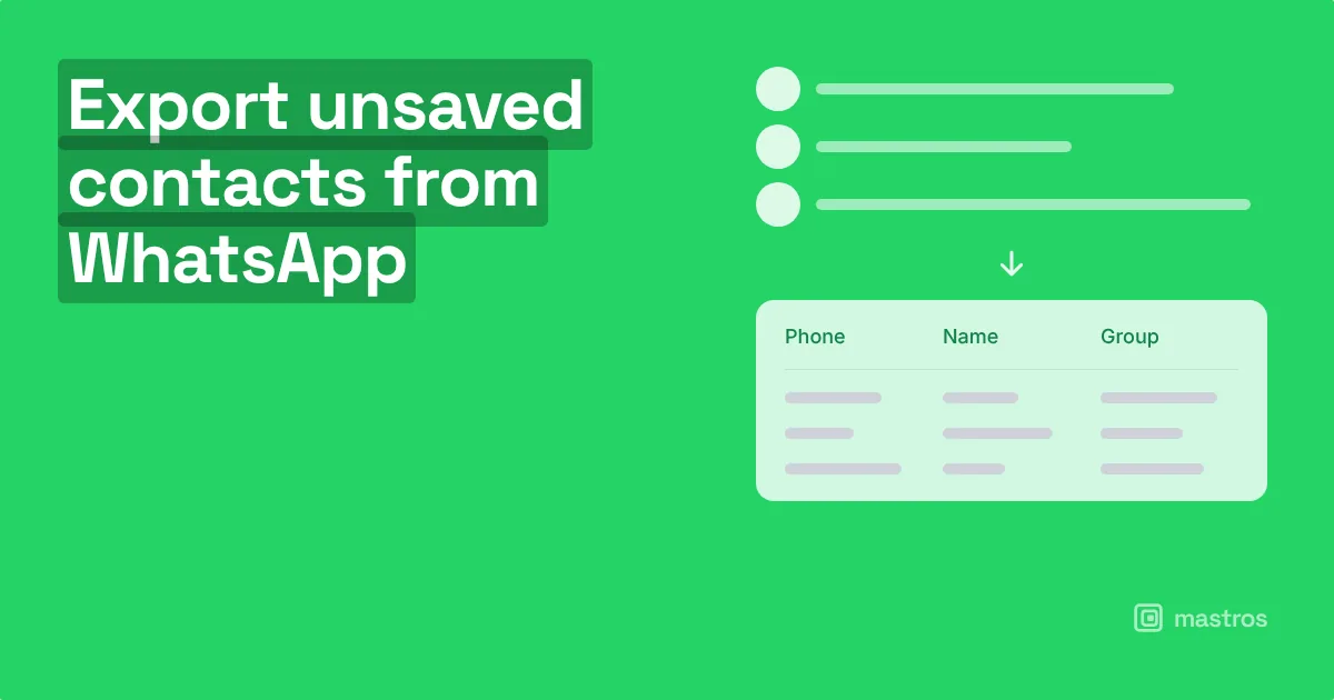 Export unsaved contacts from WhatsApp