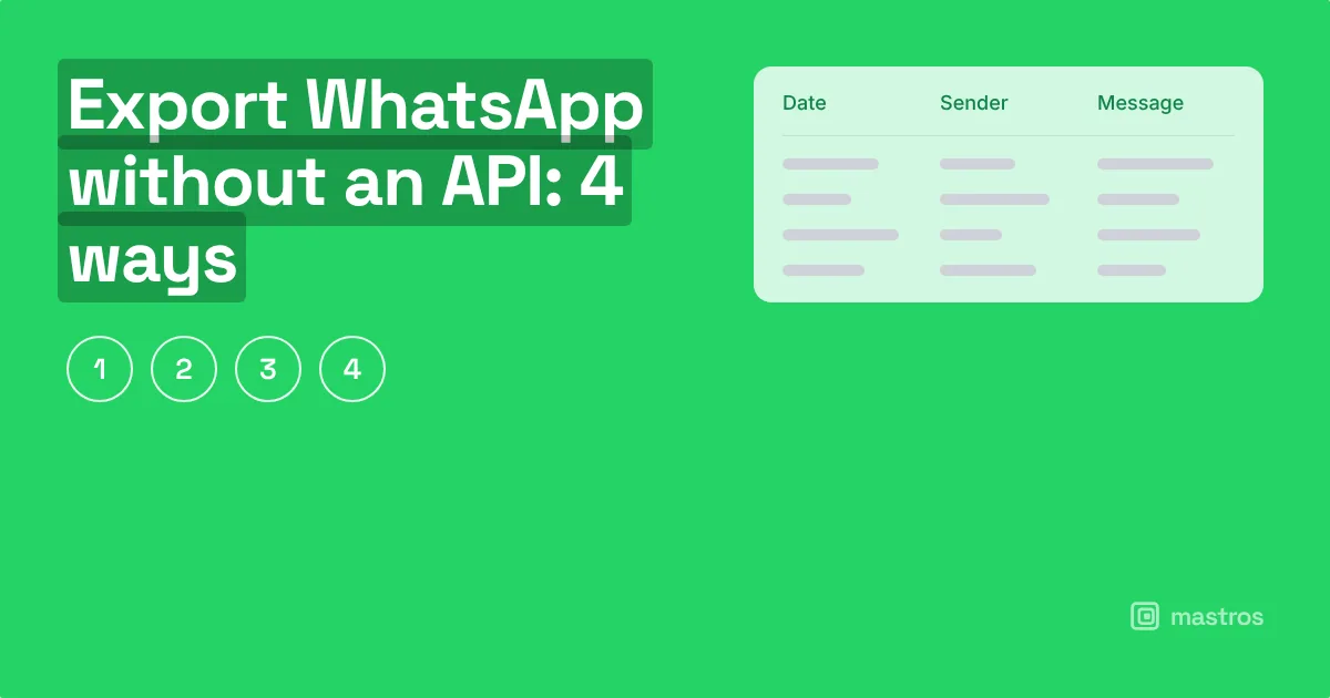 Export WhatsApp without an API: 4 ways